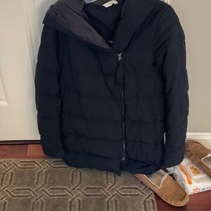 Lulu black down with hood coat